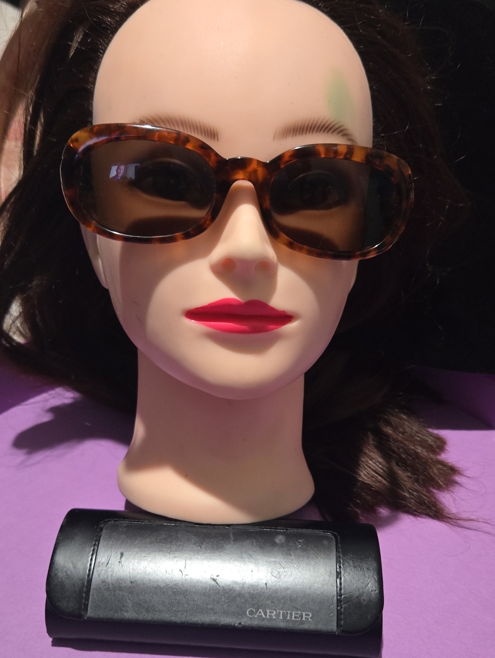 Cartier Tortoiseshell Frame Sunglasses with Brown Lenses